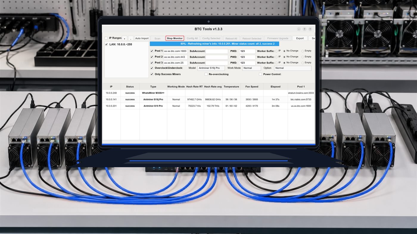 BTC Tools local miner inventory and configuration workflow